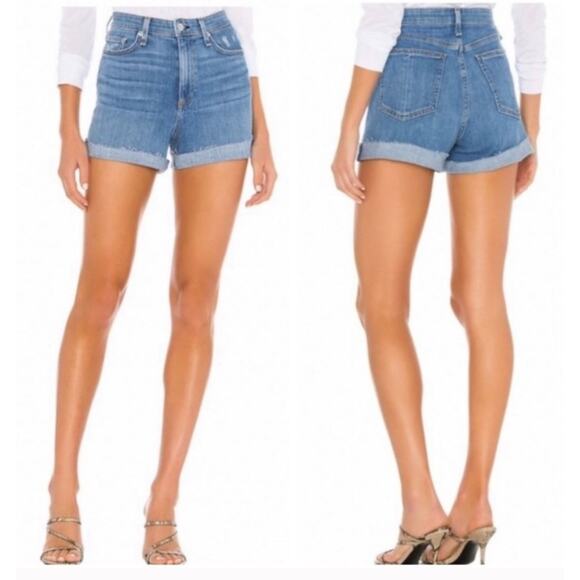 RAG & BONE Nina High Rise Japanese Denim Jean Shorts in Palmer Wash Blue Sz 30 - Picture 1 of 12